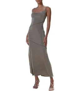 MISHA Neri Slinky Jersey Maxi Dress Khaki Size 12 for rent on The Volte - image 1