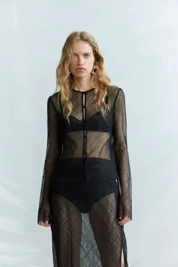 Sir The Label Dunya Draped Bralette with cardigan and skirt Size 1 for rent on The Volte - image 9