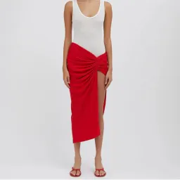 Christopher Esber Euripipdes Ruched Skirt Red Size 8 for rent on The Volte - image 1
