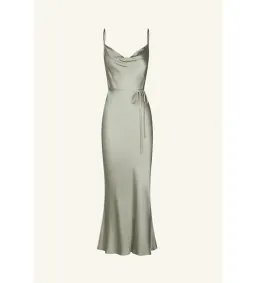 Shona Joy La Lune Bias Cowl Midi Dress in Sage Size 8 for rent on The Volte - image 4