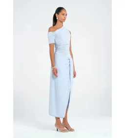 Benni Cleo One Shoulder Maxi Dress in Sky Blue Size AU 8 for rent on The Volte - image 2