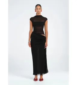Benni Milo Mesh Maxi Dress in Black Size AU 6 for rent on The Volte - image 1