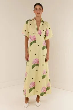 Palm Noosa Jasmine Dress Yellow Floral Size AU 12 for rent on The Volte - image 1