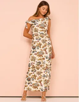 Sir The Label Eleanora Tie Shoulder Dress Viola Print Size AU 8 for rent on The Volte - image 2