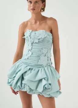 Aje Splendour Mini Dress Silver Blue Size AU 8 for rent on The Volte - image 1