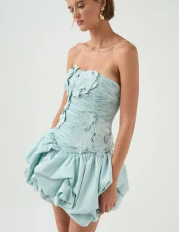 Aje Splendour Mini Dress Silver Blue Size AU 8 for rent on The Volte - image 3