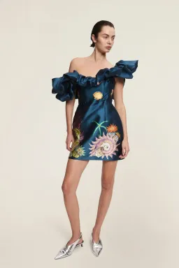 Alemais Dorian Mini Dress Navy Size AU 14 for rent on The Volte - image 1