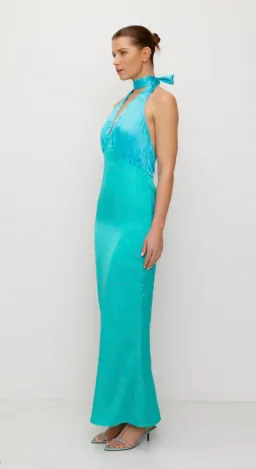 The Wolf Gang Oahu Slip Maxi Dress Aquamarine Size L/AU 12  for rent on The Volte - image 2
