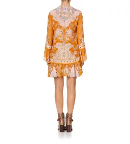 Camilla Marrakesh Maiden  Frill Hem Long Sleeve Dress Orange Size S / AU 10 for rent on The Volte - image 2