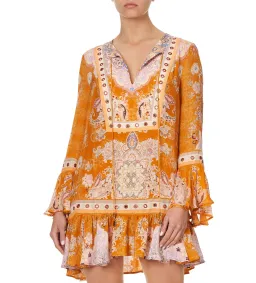Camilla Marrakesh Maiden  Frill Hem Long Sleeve Dress Orange Size S / AU 10 for rent on The Volte - image 4