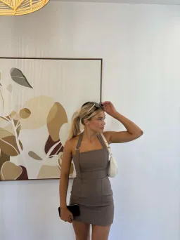 Kookai Ariel Buckle Halter Mini Dress  Size 6 for rent on The Volte - image 3