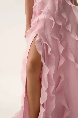 Aje Allairie Maxi Gown Chalk Pink Size AU 8 for rent on The Volte - image 6