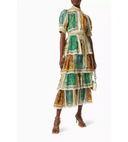 Alemais Delphine Tiered Linen Midi Dress Print Size 10 for rent on The Volte - image 2