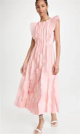 Aje Hybrid Midi Dress Rose Pink Size 10 for rent on The Volte - image 3