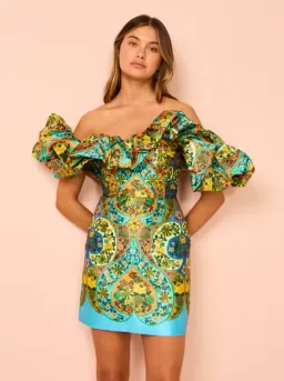 Alemais Sofie Off the Shoulder Mini Dress Multi Size 10 for rent on The Volte - image 2