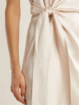 Jonathan Simkhai Silk Satin Halterneck Gown Cream Size 6 for rent on The Volte - image 4