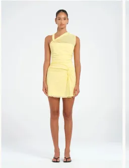Benni Westly Twist Mini Dress Yellow Size 8 for rent on The Volte - image 2