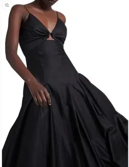 Aje Solstice Strappy Ring Midi Dress Black Size 10 for rent on The Volte - image 1