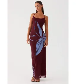 Serene Maxi Dress - Brown Purple Floral Size AU8 for rent on The Volte - image 1