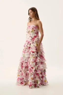 Aje Fleur Pleated Gown Floral Size 8 for rent on The Volte - image 2