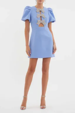 Rebecca Vallance Juliana Puff Sleeve Mini Dress Blue Size 6 for rent on The Volte - image 1
