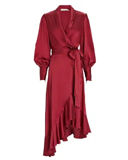 ZIMMERMANN Red Silk Wrap Midi Dress Size 8-10 for rent on The Volte - image 3