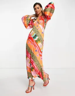 Never Fully Dressed Emmy Midi Dress Multi UK/AU 8 for rent on The Volte - image 1