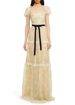 Annie's Ibiza Pip Dress Yellow Metallic Size S/AU 8 for rent on The Volte - image 1