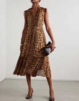 Zimmermann Crush Leopard Midi Dress Print Size 14 for rent on The Volte - image 2