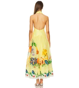 Alemais Dahlia Halter Maxi Dress Gown in Yellow Size  AU 14 for rent on The Volte - image 3