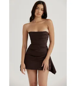HOUSE OF CB Jasmine Draped Strapless Corset Dress Chocolate Size L / AU 12 for rent on The Volte - image 2