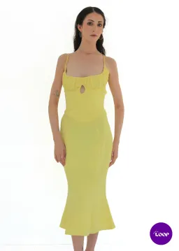 House Of Cb Soren Buttercup Cutout Midi Dress Size AU 8 for rent on The Volte - image 2