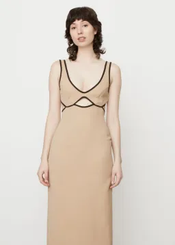 Wynn Hamlyn Burn Out Bodice Dress Beige Size 10 for rent on The Volte - image 2