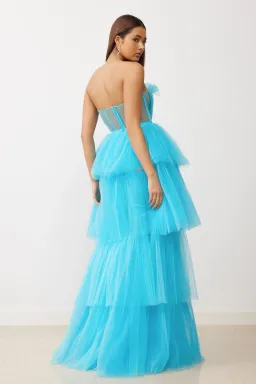 Studio Lexi Cruz Gown Turquoise Size 10 for rent on The Volte - image 3