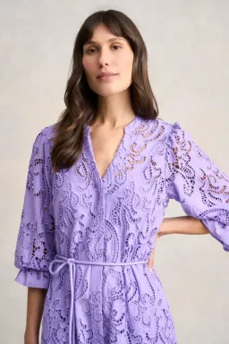 Blue Illusion Broderie Lace Midi Dress Bright Lilac Size 8/XS for rent on The Volte - image 4