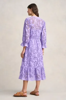 Blue Illusion Broderie Lace Midi Dress Bright Lilac Size 8/XS for rent on The Volte - image 3
