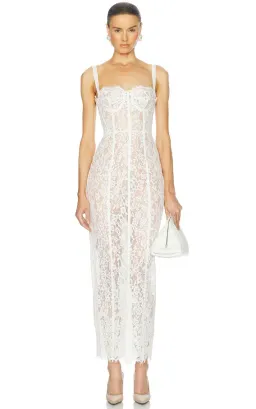 Helsa Lace Column Dress White Size 8/XS for rent on The Volte - image 3