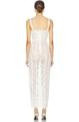 Helsa Lace Column Dress White Size 8/XS for rent on The Volte - image 2