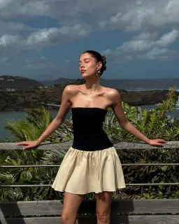 Arcina Sri Celine Mini Dress Black and Ivory Size M for rent on The Volte - image 2