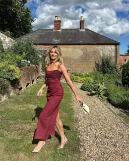 Arcina Ori Kinsley Dress Maxi Burgundy Size AU 8 for rent on The Volte - image 3