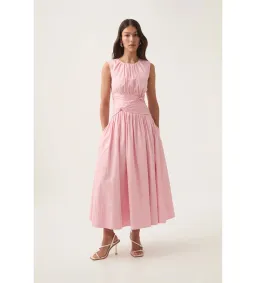 Aje Agatha Knot Waist Midi Dress Pink Size AU 14 for rent on The Volte - image 3