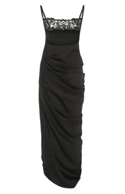 Jacquemus La Saudade Floral-Embroidered Asymmetric Maxi Dress Black Size 8 for rent on The Volte - image 3