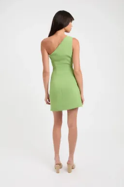 Kookai Alpha Rouched One Shoulder Dress Mini Green Size 6 for rent on The Volte - image 3