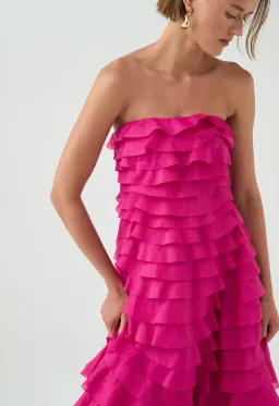 Aje Fleur Pleated Gown Magenta Size 10 for rent on The Volte - image 7