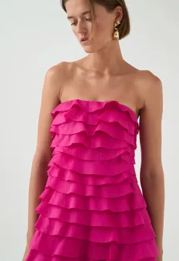 Aje Fleur Pleated Gown Magenta Size 10 for rent on The Volte - image 8