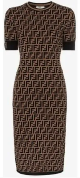 Fendi Knit Dress Midi Brown Size 10 for rent on The Volte - image 4