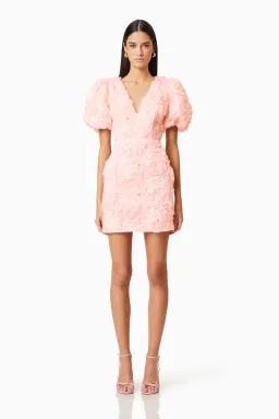 Elliatt Rosella 3D Mini Dress in Pink Size 10 for rent on The Volte - image 2