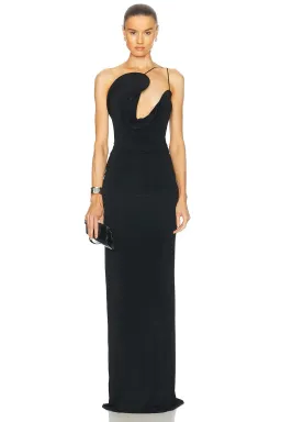 Christopher Esber Wave Coil Maxi Dress Black Size 8 for rent on The Volte - image 1