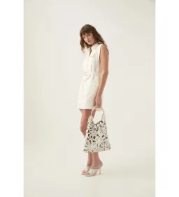 Aje Dulcet Logo Mini Dress in Ivory Size AU 8 for rent on The Volte - image 3