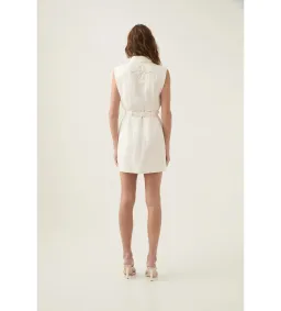 Aje Dulcet Logo Mini Dress in Ivory Size AU 8 for rent on The Volte - image 4
